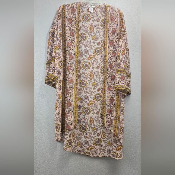Wild Moss Women's Floral Print Sheer Kimono Boot Barn Western Wear Cardigan Wrap - Picture 4 of 10